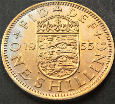 Moneda 1 SHILLING - MAREA BRITANIE / ANGLIA, anul 1955 *cod 1452 = excelenta foto