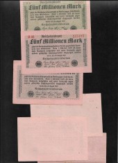 Germania 5000000 5 000 000 marci mark 1923 F-VF pret pe bucata