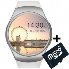 Ceas Smartwatch cu Telefon iUni KW18, Touchscreen 1.3&amp;#039;, Notificari, iOS, Android, White + Card 4GB foto