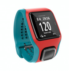 Ceas Sport Smart Watch TomTom Runner Cardio GPS (Turcoaz cu Rosu) foto