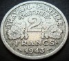 Moneda istorica 2 FRANCI - FRANTA, anul 1943 * cod 3052, Europa, Aluminiu