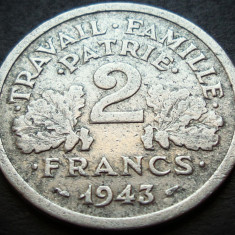 Moneda istorica 2 FRANCI - FRANTA, anul 1943 * cod 3052