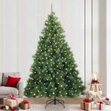 vidaXL Brad de Crăciun artificial cu 300 LED Verde 240 cm PE și PVC 3397805