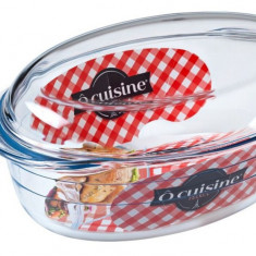 Vas de copt termorezistent cu capac, Ocuisine, 4 L, sticla