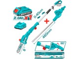 Set AKU fierăstrău telescopic pentru crengi + trimmer pentru gard viu - 1x baterie 2,0 Ah și &icirc;ncărcător