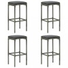 VidaXL Scaune de bar cu perne, 4 buc., gri, poliratan 313447