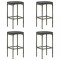vidaXL Scaune de bar cu perne, 4 buc., gri, poliratan 313447