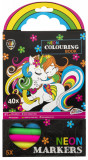 Carte de colorat cu carioci neon - Unicorn PlayLearn Toys, Grafix