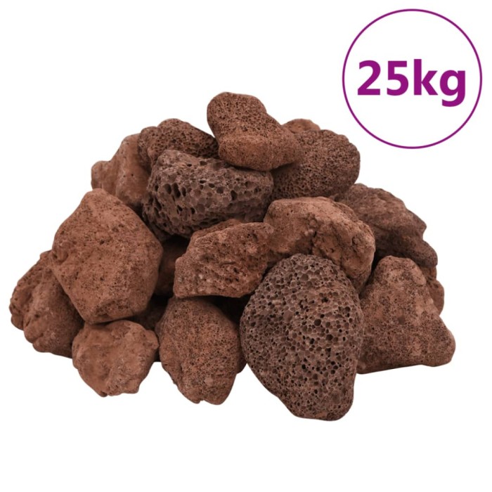 Roci vulcanice, 25 kg, rosu, 5-8 cm