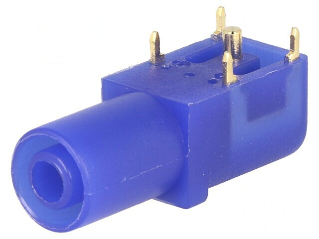 Soclu Banană 4mm 24A Albastru Aurit Panou