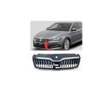 Grila masca fata SKODA SUPERB (3V), 2019-06.2024, crom/negru; grila cu rama; cu ACC,
