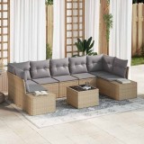 VidaXL Set de canapele pentru grădină 8 pcs Bej, Gri 55 x 55 x 37 cm