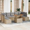 VidaXL Set de masă pentru grădină 8 pcs Bej și gri 100 x 55 x 73 cm 3349930