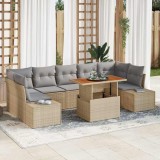 VidaXL Set de masă pentru grădină 8 pcs Bej, Gri 100 x 55 x 73 cm