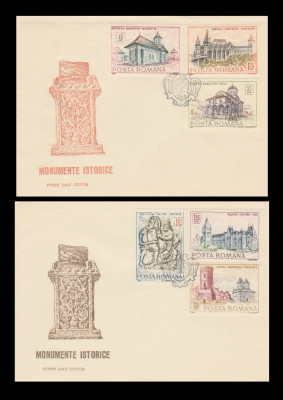 1968 Romania - 2 FDC Monumente istorice, LP 686 foto