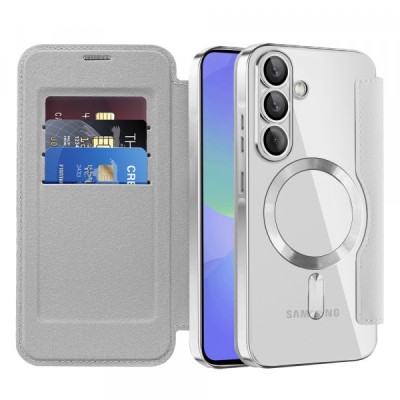 Husa MagSafe pentru Samsung Galaxy A36 A366, Techsuit, SmartMag Book, Gri foto