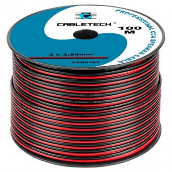 Cablu difuzor cca 2x2.50mm rosu/negru 100m foto