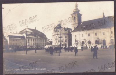 4988 - SIBIU, Market, Romania - old postcard, real Photo - unused foto