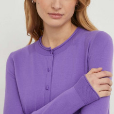 Sisley cardigan femei, culoarea violet, light