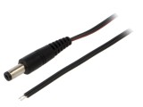 Cablu Alimentare DC 5,5/2,1 Negru 0,5m