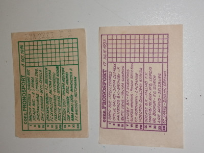 LOT 2 BILETE LOTO PRONOSPORT 1984/1993 foto