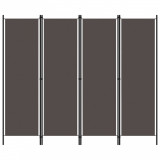 vidaXL Paravan de cameră cu 4 panouri, antracit, 200 x 180 cm