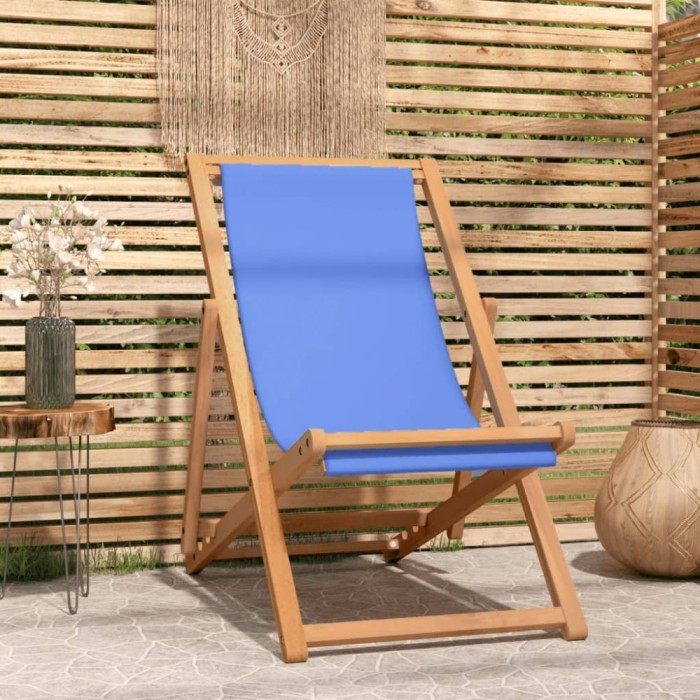 Gossi scaun de exterior, albastru, 56 x 105 x 96 cm, lemn de tec