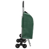 vidaXL Carucior de cumpărături cu sistem de urcare scări, verde, 38 L