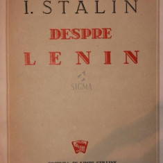 I . STALIN DESPRE LENIN