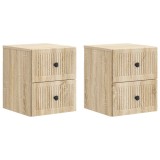 vidaXL Dulap de noapte suspendat 2 pcs Stejar Sonoma 33 x 34,5 x 40 cm 897960