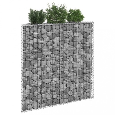 vidaXL Strat &amp;icirc;nălțat gabion trapez, 100x20x100 cm, oțel galvanizat 145653 foto