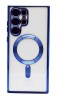 Husa Luxury tip MagSafe compatibila cu Samsung Galaxy S23, Full protection, Margini colorate, Albastru inchis, Oem