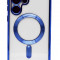 Husa Luxury tip MagSafe compatibila cu Samsung Galaxy S22 Ultra, Full protection, Margini colorate, Albastru inchis