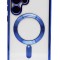 Husa Luxury tip MagSafe compatibila cu Samsung Galaxy S23 Ultra, Full protection, Margini colorate, Albastru inchis
