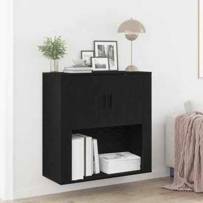 vidaXL Dulap de perete Stejar negru 80 x 33 x 80 cm Lemn compozit foto