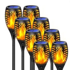 Set 8 x Lampa solara tip torta cu efect flacara 51.5 cm, 12 LED