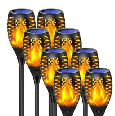 Set 8 x Lampa solara tip torta cu efect flacara 51.5 cm, 12 LED foto