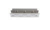 Plafoniera LED Livarno Home 32W, 3 Spoturi Pivotante, Abajur Sticla Alba, E14, 350lm, Interior, Aspect Nichel Mat