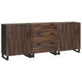 vidaXL Set de mobilier pentru baie cu sertar cu raft cu depozitare cu ușă 3 pcs Maro mare