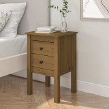 Cumpara ieftin Noptieră, maro miere, 40x35x61,5 cm, lemn masiv de pin