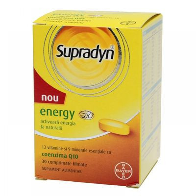 Multivitamine si minerale Supradyn Energy cu Coenzima Q10, 30 comprimate filmate, Bayer foto