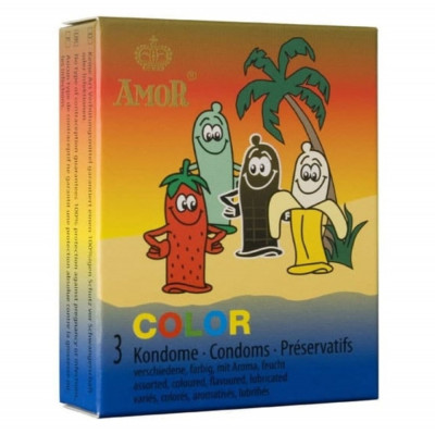 Prezervative cu Arome Amor Color, 3 buc foto