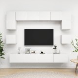 VidaXL Set dulapuri TV, 8 piese, alb, lemn prelucrat