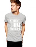 Cumpara ieftin Tricou barbati gri cu text alb - Straight Outta Ferentari - S, THEICONIC