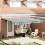VidaXL Copertină retractabilă antracit/alb, 4,5x3 m, textil/aluminiu