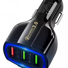 Incarcator auto 12-24V Fast Charge cu port USB, PD(Type-C) si QC3.0 - BK351