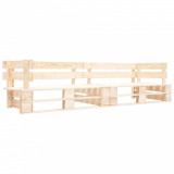 Canapea de gradina cu 2 locuri, natural, paleti din lemn GartenMobel Dekor, vidaXL