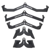 Cumpara ieftin Set accesorii helcometru Sportmann, 5 piese, otel cauciucat, negru