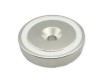 Magnet Neodim Oala 48mm cu Orificiu, 60Kg, Prindere Magnetica Puternica, Nichelat Lucios