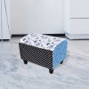 Taburet patchwork rustic cu motive florale, albastru și alb, vidaXL